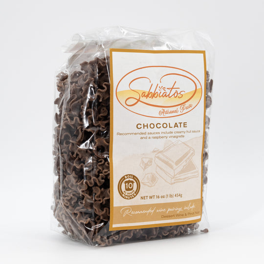 Chocolate Noodles | Gigli | Hand Made Italian Based Artisan Pasta | Made in Small Batches | Made in Mullen, NE | Sabbiatos