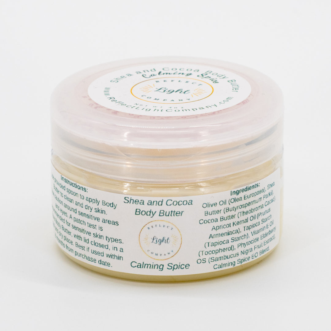 Natural Shea & Cocoa Body Butter | Achieve Soft, Nourished Skin | Nutrient-Rich | Made in Hastings, NE | Reflect Light Company