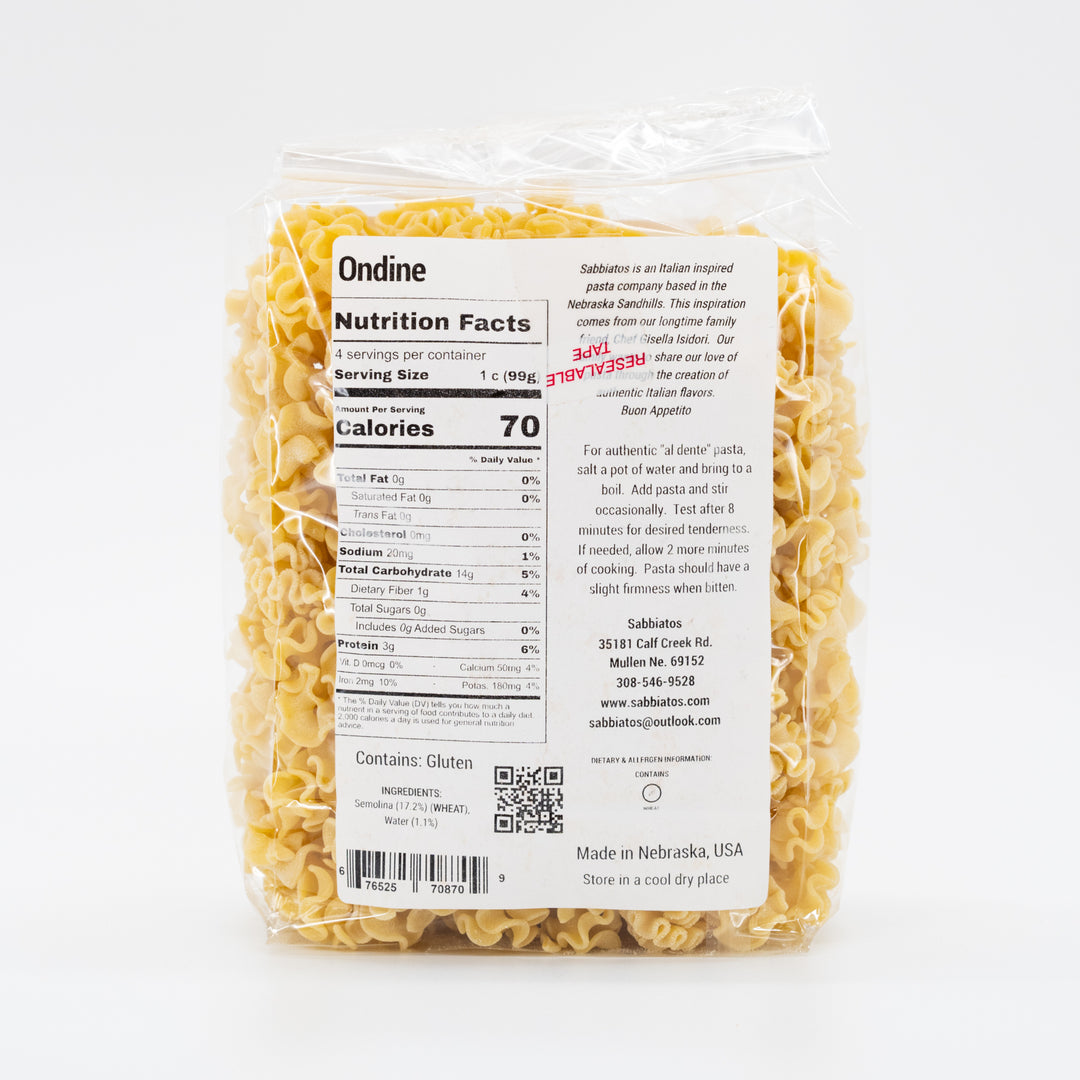 Ondine Pasta | Handmade Italian Based Artisan Pasta | Nebraska Pasta | Made in Mullen, NE | Sabbiatos