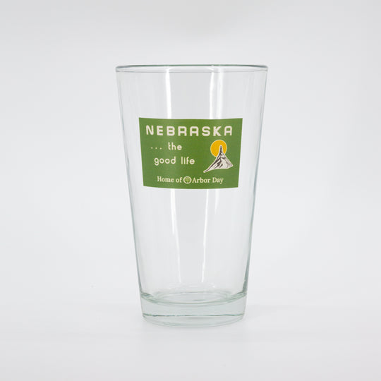 The Good Life Sign Pint Glass | 16 oz. | Collector's Item | Durable | History Nebraska Foundation