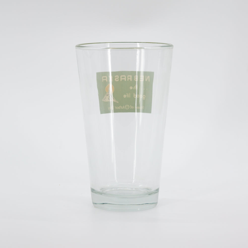 The Good Life Sign Pint Glass | 16 oz. | Collector's Item | Durable | History Nebraska Foundation