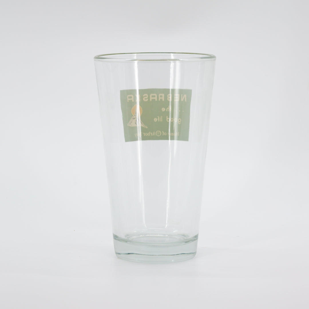 The Good Life Sign Pint Glass | 16 oz. | Collector's Item | Durable | History Nebraska Foundation