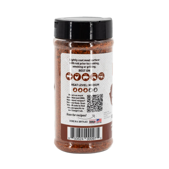 Cowgirl Gluten Free Natural BBQ Rub 11.4 oz | Great for Grilling or Smoking Meat | Made in Hickman, NE | Fat Boy Hickman's BBQ