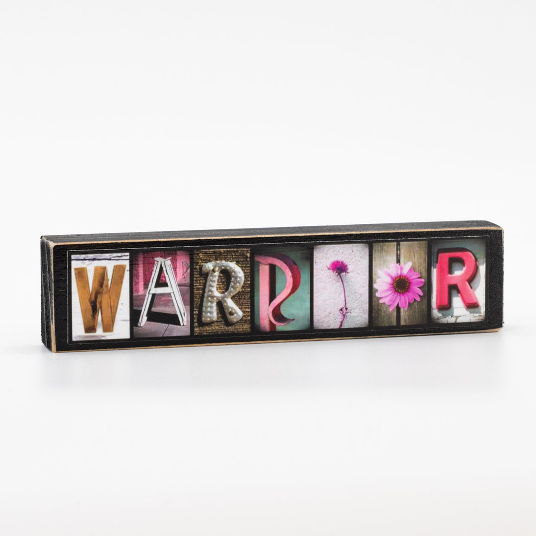 Warrior Word Block | Multiple Sizes | Alphabet Photo Letter Art | Easy to Display | Made in Raymond, NE | Letters of Love Designs