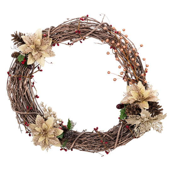 Christmas Wreath | Gold Design | Holiday Decor | Handmade | Kj Made | Made in Gibbon, NE