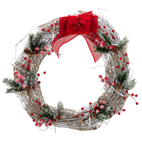 White Christmas Wreath | Medium | Holiday Decor | Handmade | Kj Made | Made in Gibbon, NE