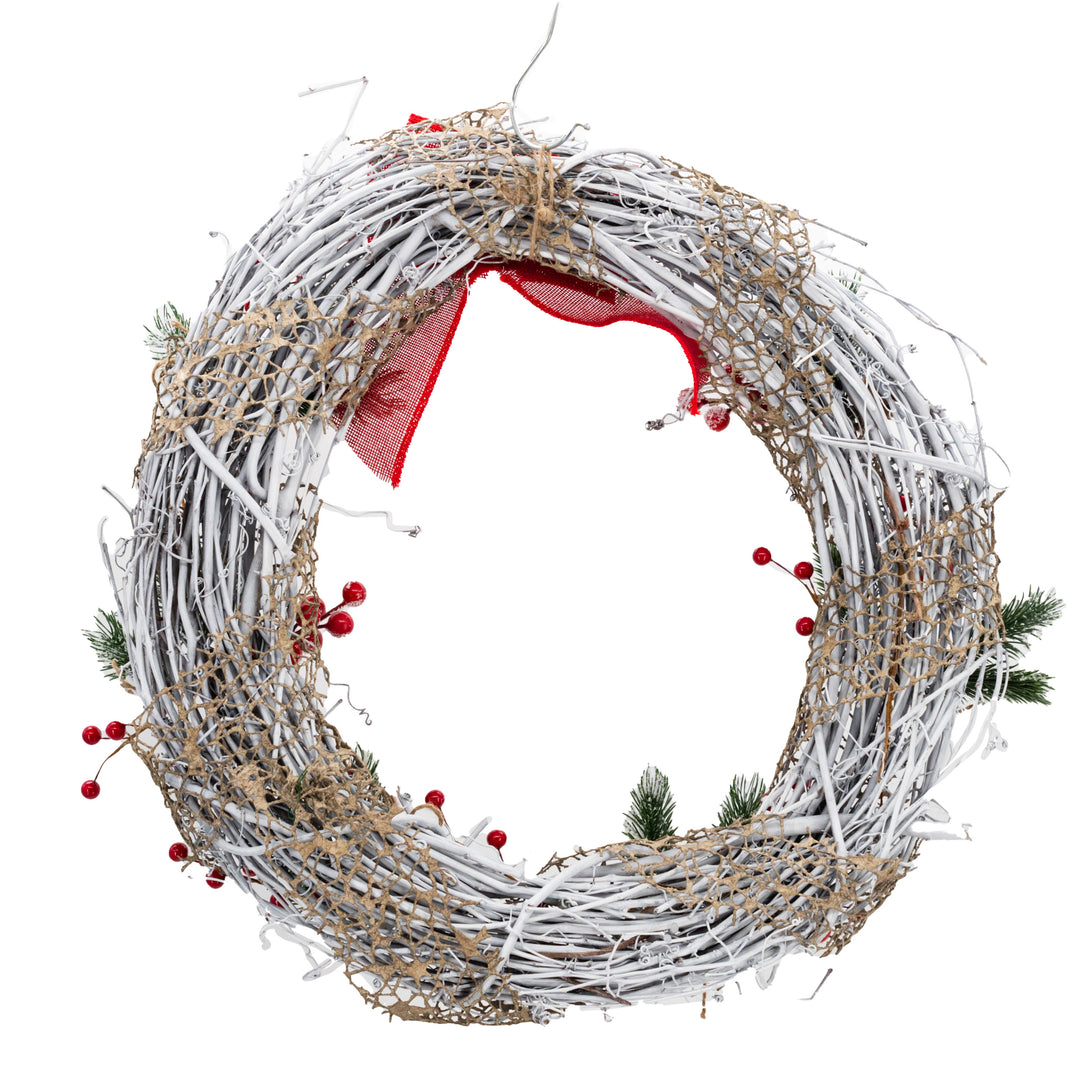 White Christmas Wreath | Medium | Holiday Decor | Handmade | Kj Made | Made in Gibbon, NE