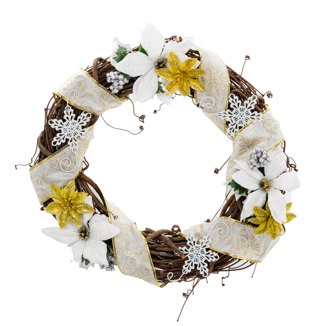 Christmas Wreath | Yellow & White Design | Holiday Decor | Handmade | Kj Made | Made in Gibbon, NE