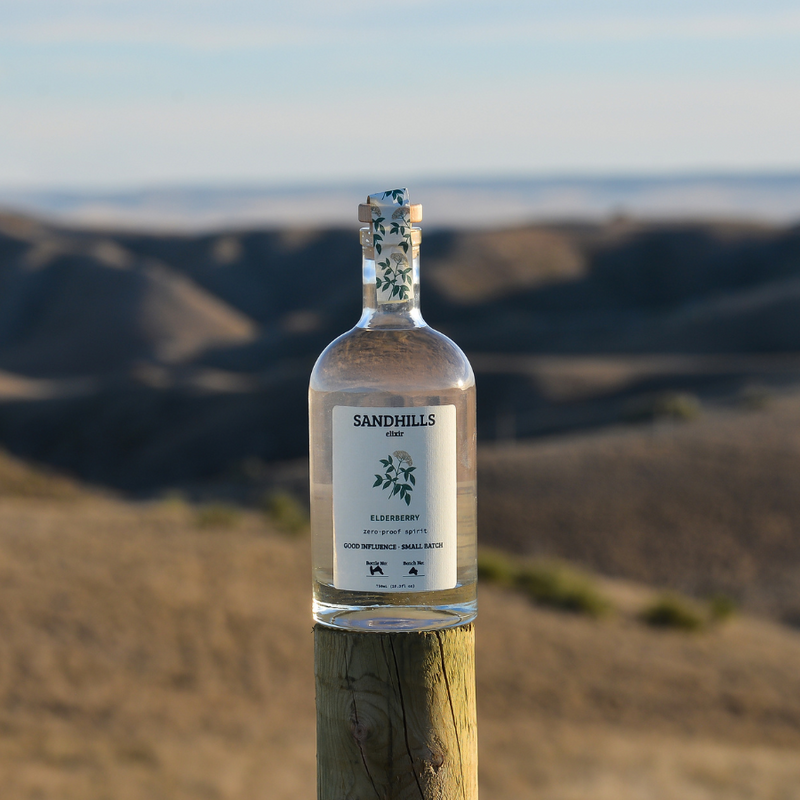 Nebraska Elixirs | Natural Elderberry Flavor | Zero-Proof Spirit | Made in Small Batches | Lightly Sweetened | Non-Alcoholic Cocktails | 25.3 oz. Bottles