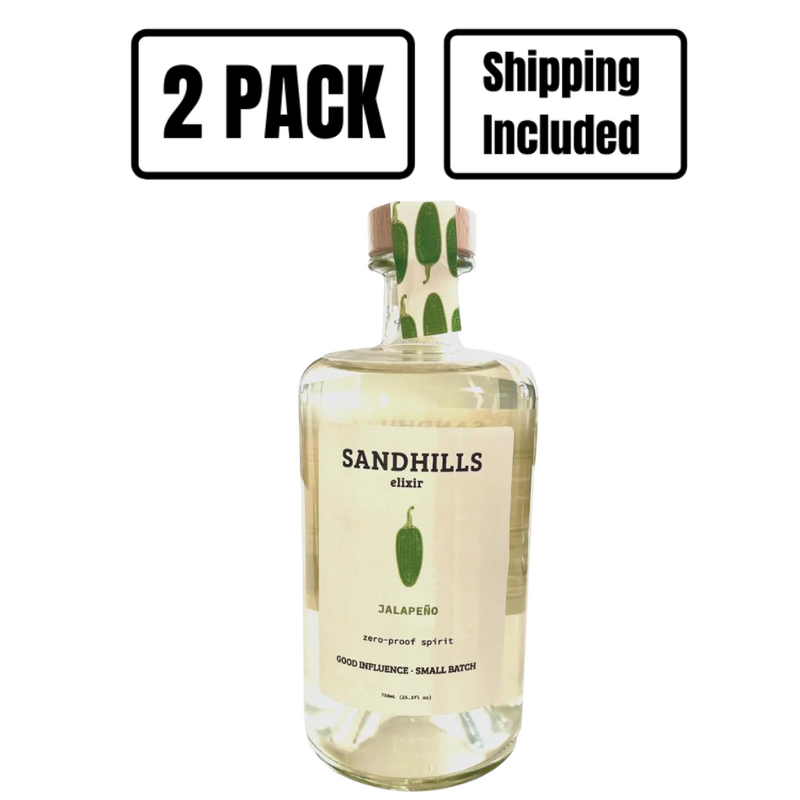 Nebraska Elixirs | Natural Green Jalapeño Flavor | Zero-Proof Spirit | Made in Small Batches | Mild and Zesty Spice | Non-Alcoholic Cocktails | 25.3 oz. Bottle | Pack of 2 | Shipping Included