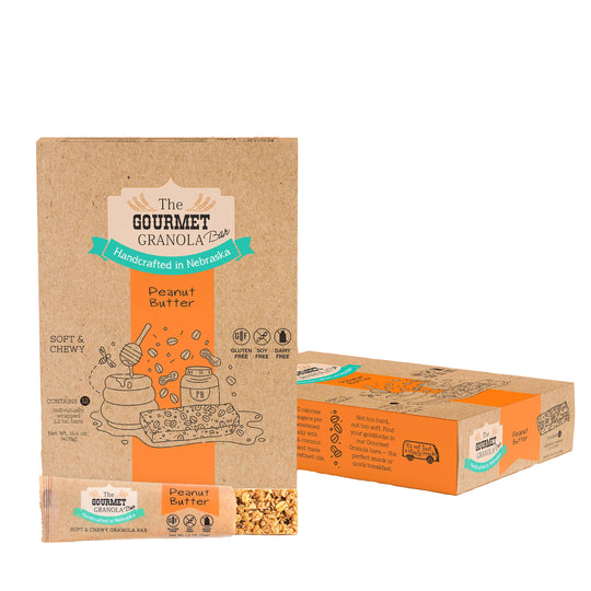 Peanut Butter Granola Bar | 12 Pack | Before Or After Workout Bar | Gluten, Dairy, & Soy Free | Made in Omaha, NE | The Gourmet Granola