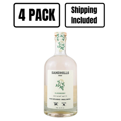 Nebraska Elixirs | Natural Elderberry Flavor | Zero-Proof Spirit | Made in Small Batches | Lightly Sweetened | Non-Alcoholic Cocktails | 25.3 oz. Bottles | Pack of 4 | Shipping Included