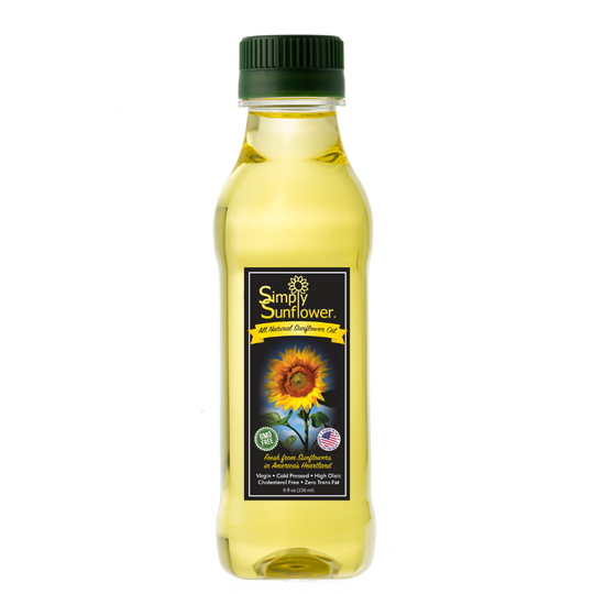 Sunflower Oil | 8 oz. | Non GMO, Gluten & Nut Free, Vegan | Healthy Cooking Oil | Natural | Made in Ord, NE | Simply Sunflower