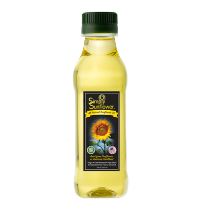 Simply Sunflower All-Natural Sunflower Oil | Non GMO, Gluten-Free, Vegan | Heart Healthy Cooking Oil | 8 oz. | 2 Pack | Shipping Included