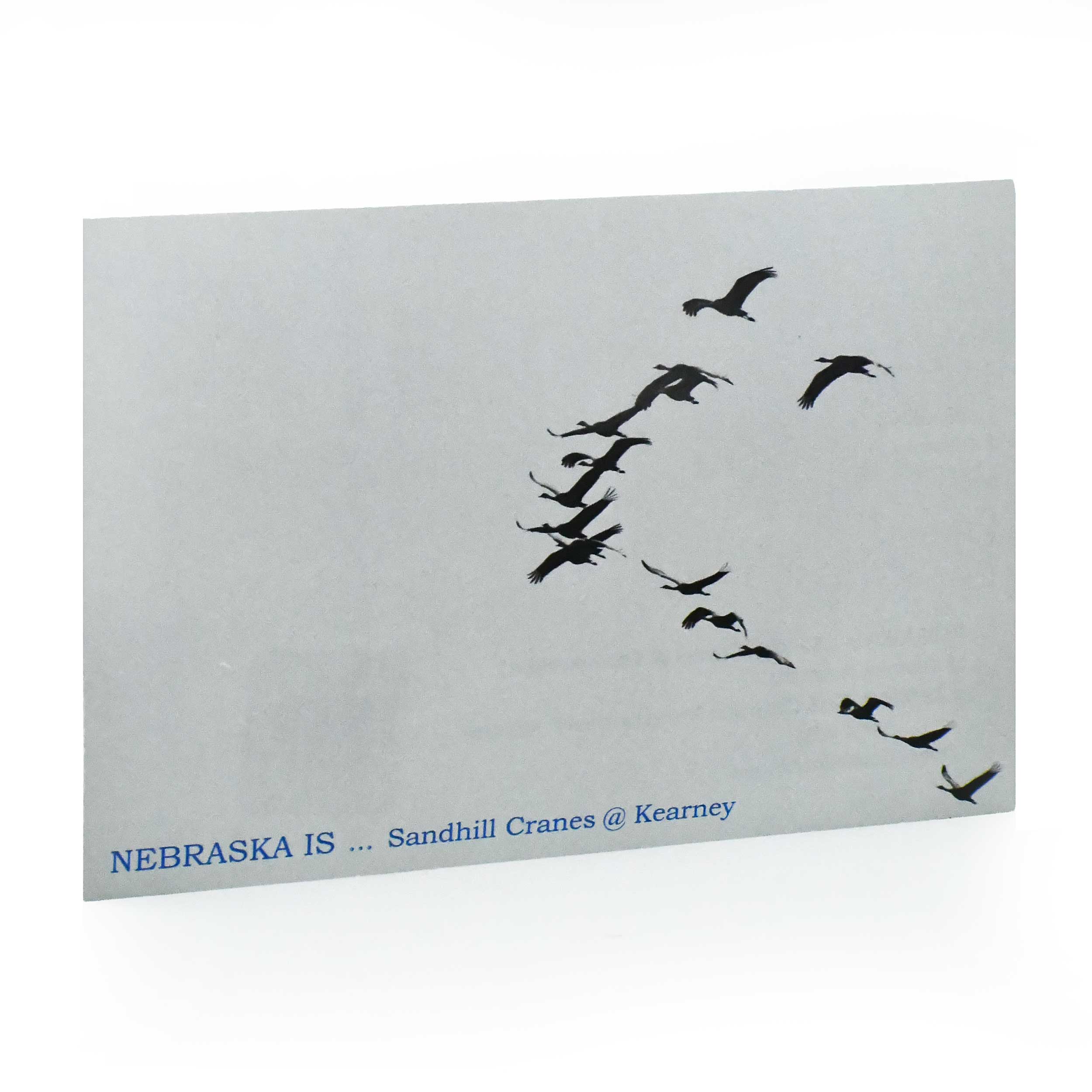 Decorative sign with black sandhill crane illustrations and text on a white background
