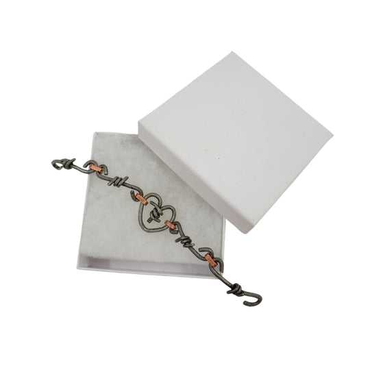 Barbed Wire Heart Bracelet | Copper & Silver | Mill Iron West