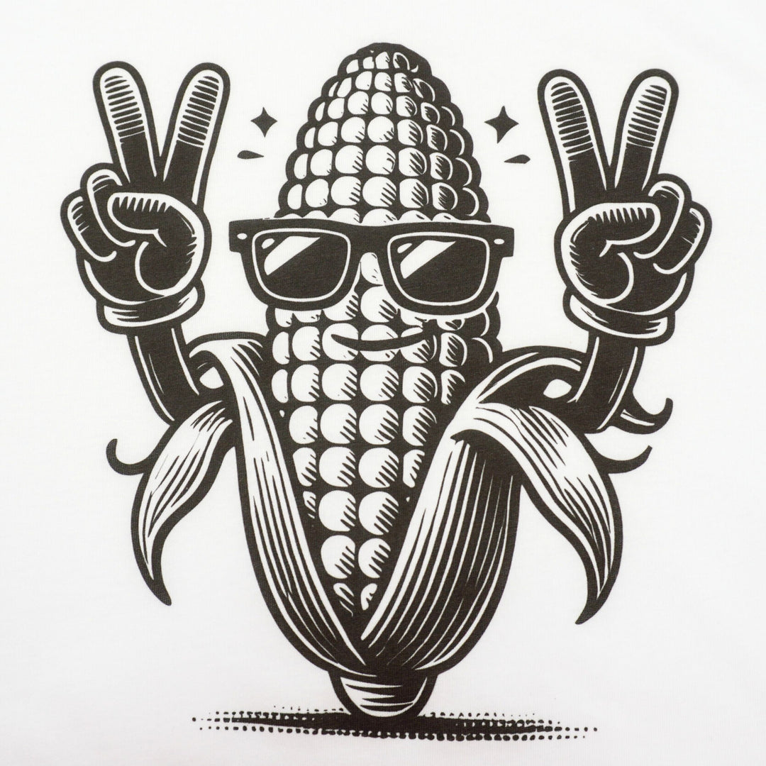 Corn & Peace Sign Crop Top T-Shirt | Pretty & Fabulous