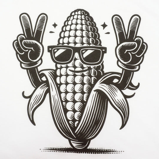 Corn & Peace Sign Crop Top T-Shirt | Pretty & Fabulous