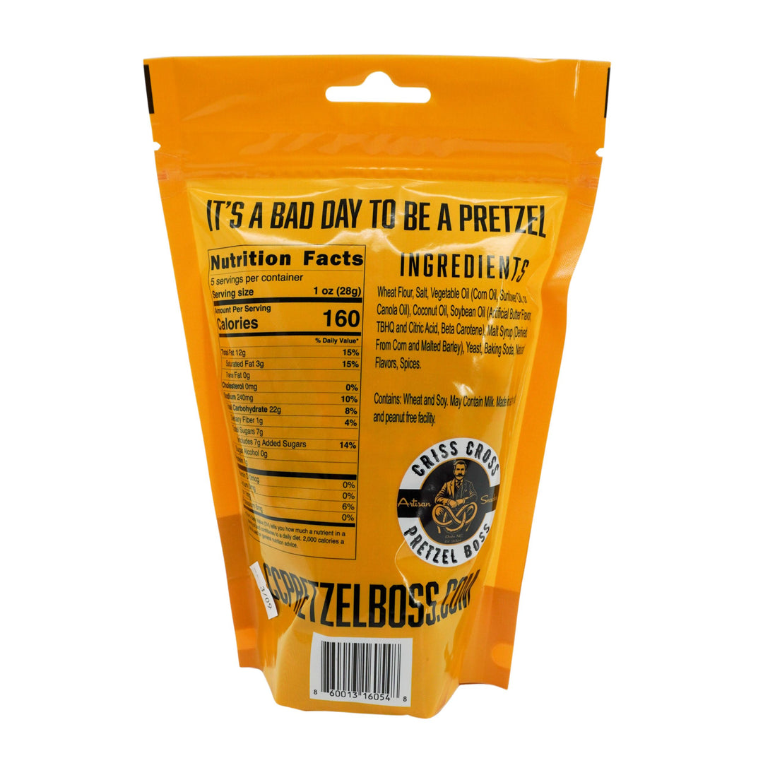 Cinnamon Churro Flavored Pretzels | 5 oz Bag | Criss Cross Pretzel Boss
