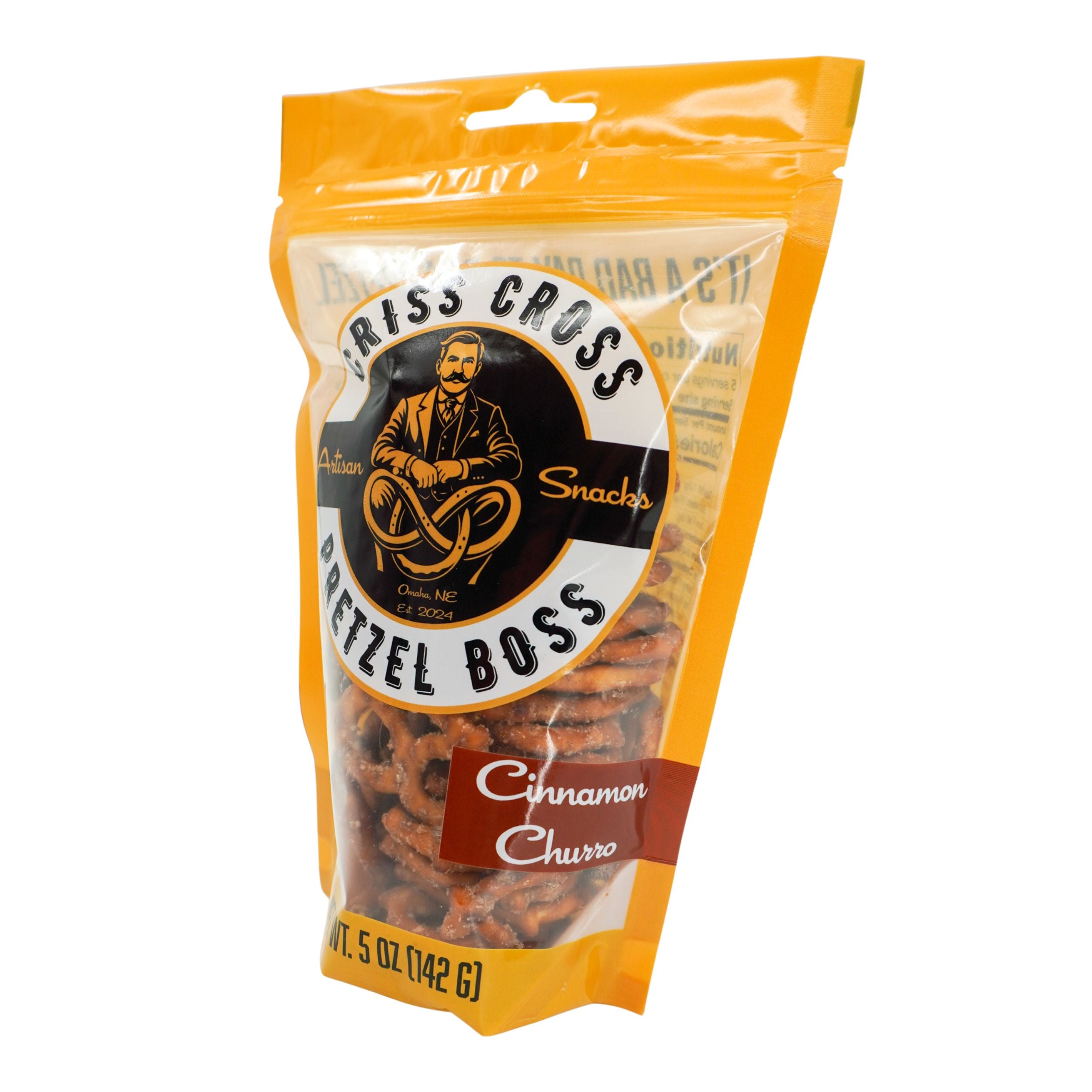 Cinnamon Churro Flavored Pretzels | 5 oz | Criss Cross Pretzel