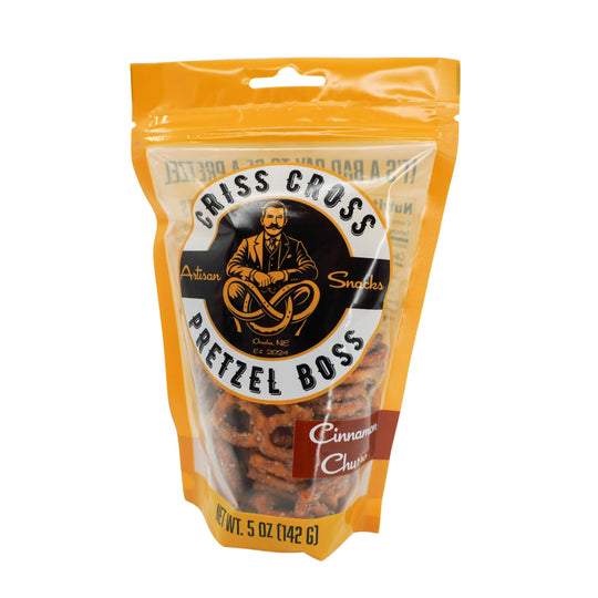 Cinnamon Churro Flavored Pretzels | 5 oz Bag | Criss Cross Pretzel Boss