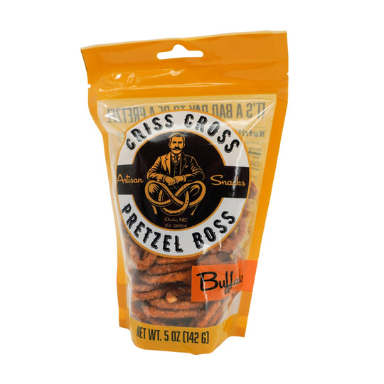 Buffalo Flavored Pretzels | 5 oz Bag | Criss Cross Pretzel Boss