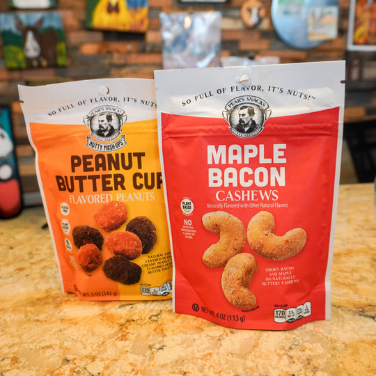 Sweet & Salty Gourmet Nut Sampler | Peanut Butter Cup Peanuts & Maple Bacon Cashews | Brenmar