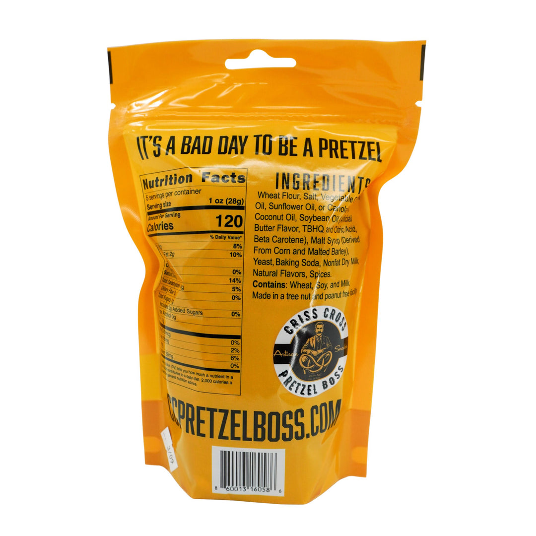 Sour Cream & Chive Flavored Pretzels | 5 oz Bag | Criss Cross Pretzel Boss