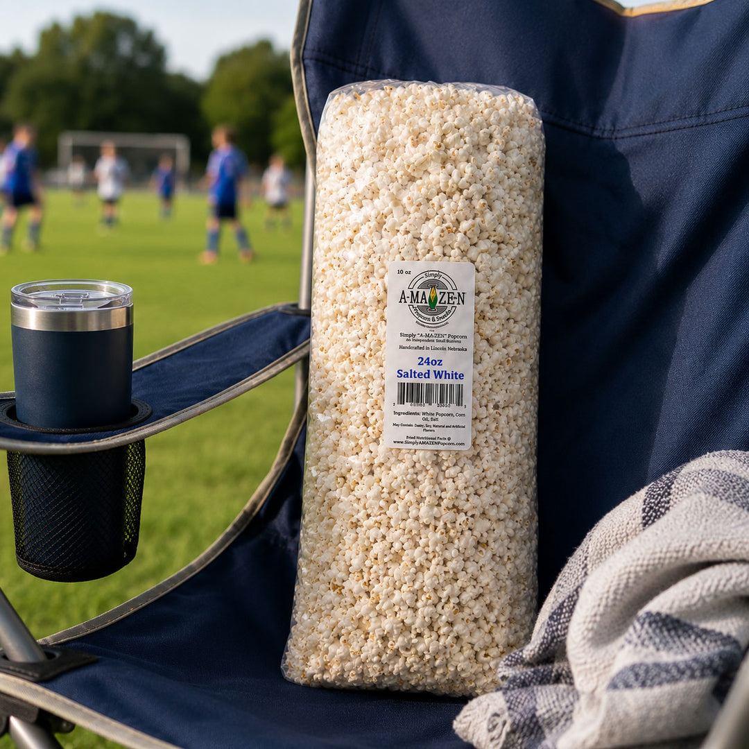 Amaizen Salted Popcorn 24 oz at soccer game