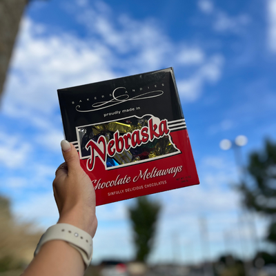 Nebraska Meltaways | 12 oz. Box | Wrapper Tells You the Flavor | 11 Chocolate Flavors | World's Most Superlative Chocolate | Nebraska Gift Box | Gourmet and Freshly Made