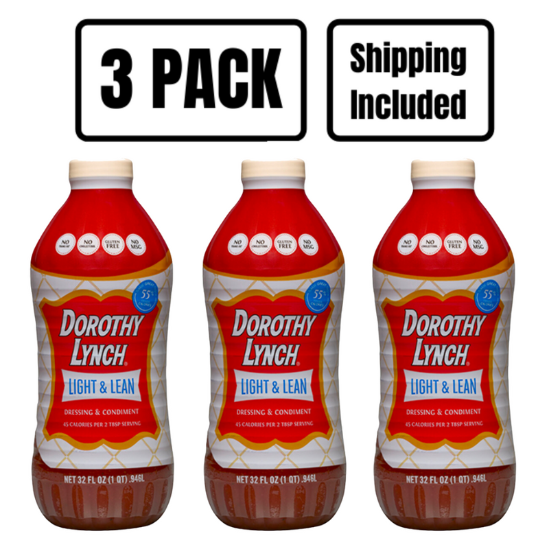 Light and Lean Dorothy Lynch Salad Dressing | Gluten Free | Trans Fat-Free Ingredients | Sweet and Spicy | Thick And Creamy | Pack of 3 | 32 oz. | Shipping Included