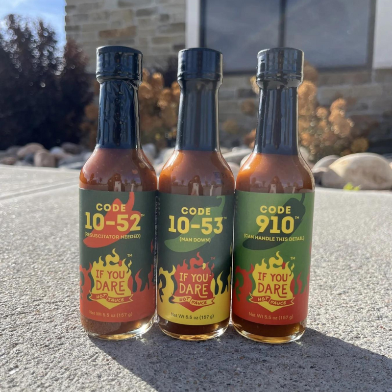 Hot Sauce | Code 10-53 | 3 Pack | Man Down | 5.5 oz. | Spicy, Zesty Flavor | Handmade in Nebraska | Authentic | Made With Simple Ingredients | Shipping Included