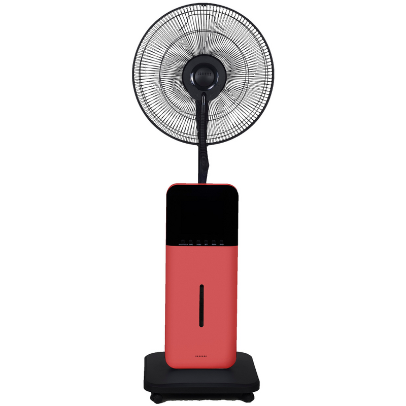 EXCLUSIVE CoolZone Dry Mist Bluetooth Speaker Red Fan Bundle with Fan Cover Accessory | Great for Indoors or Outdoors | Beneficial Features | Shipping Included