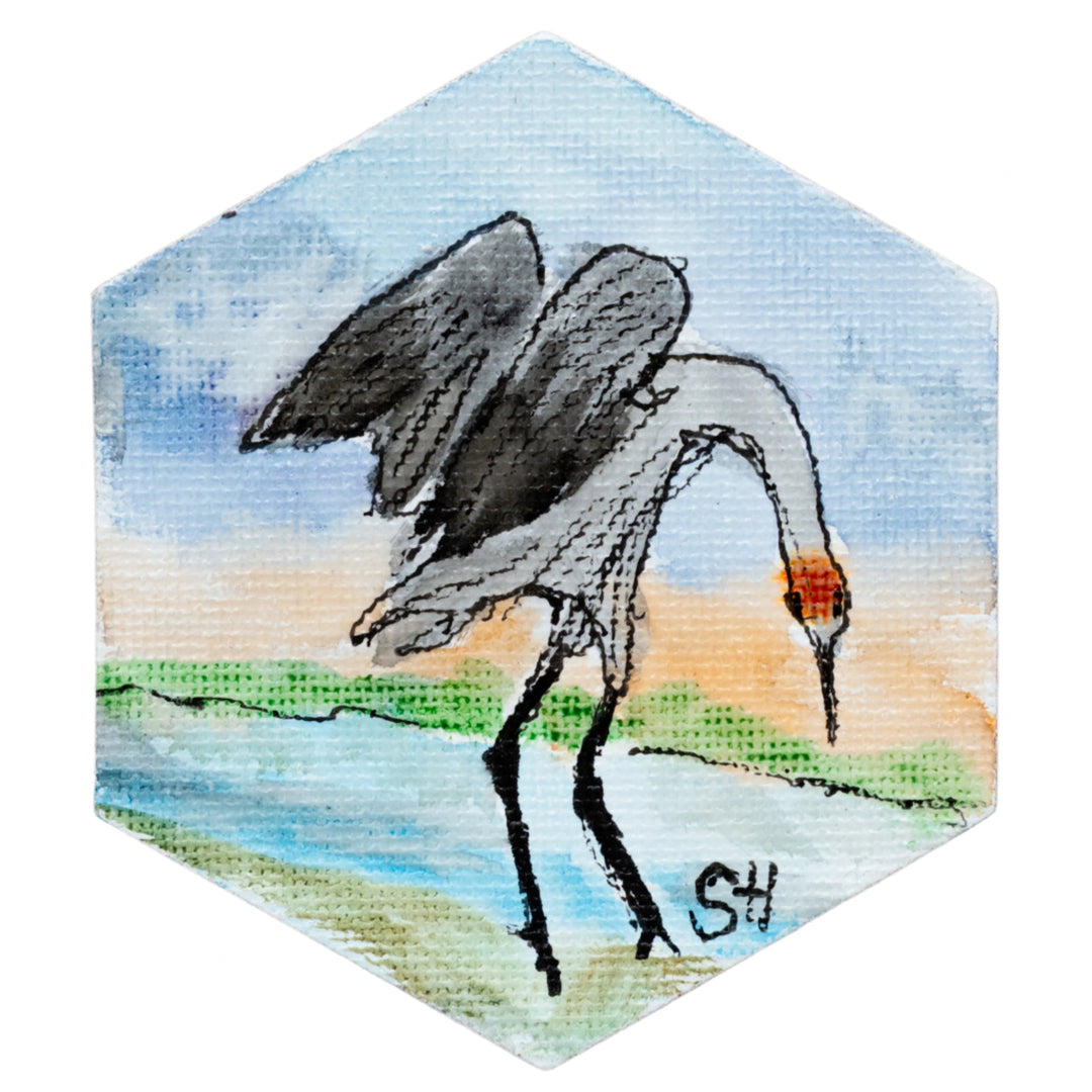 Crane Magnet | Multiple Designs | Hand-Painted | Sheryll Hickman Art