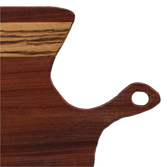 Cutting Board With Handle | Square | Light & Dark Wood Blend | Handcrafted