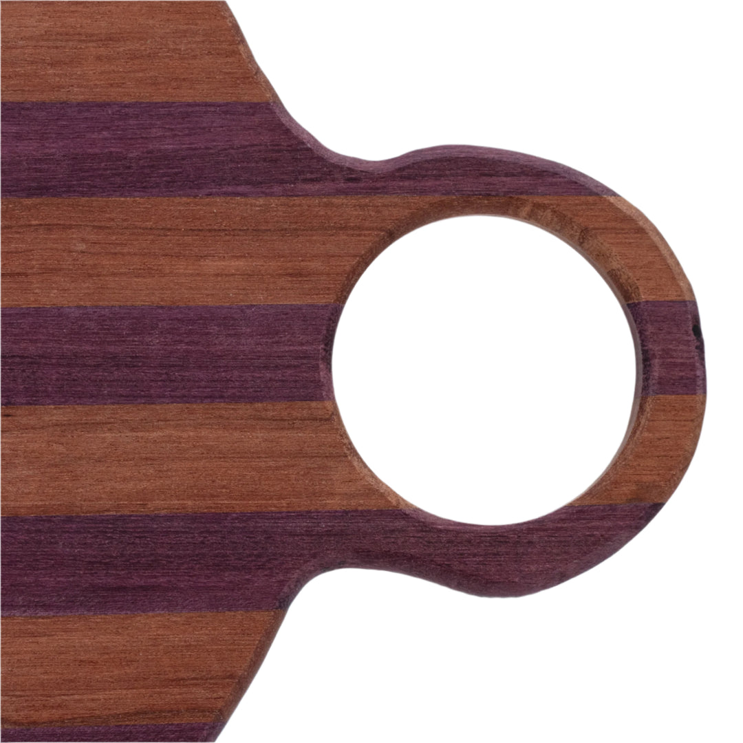 Cutting Board With Handle | Circle | Mixed Wood | Handcrafted
