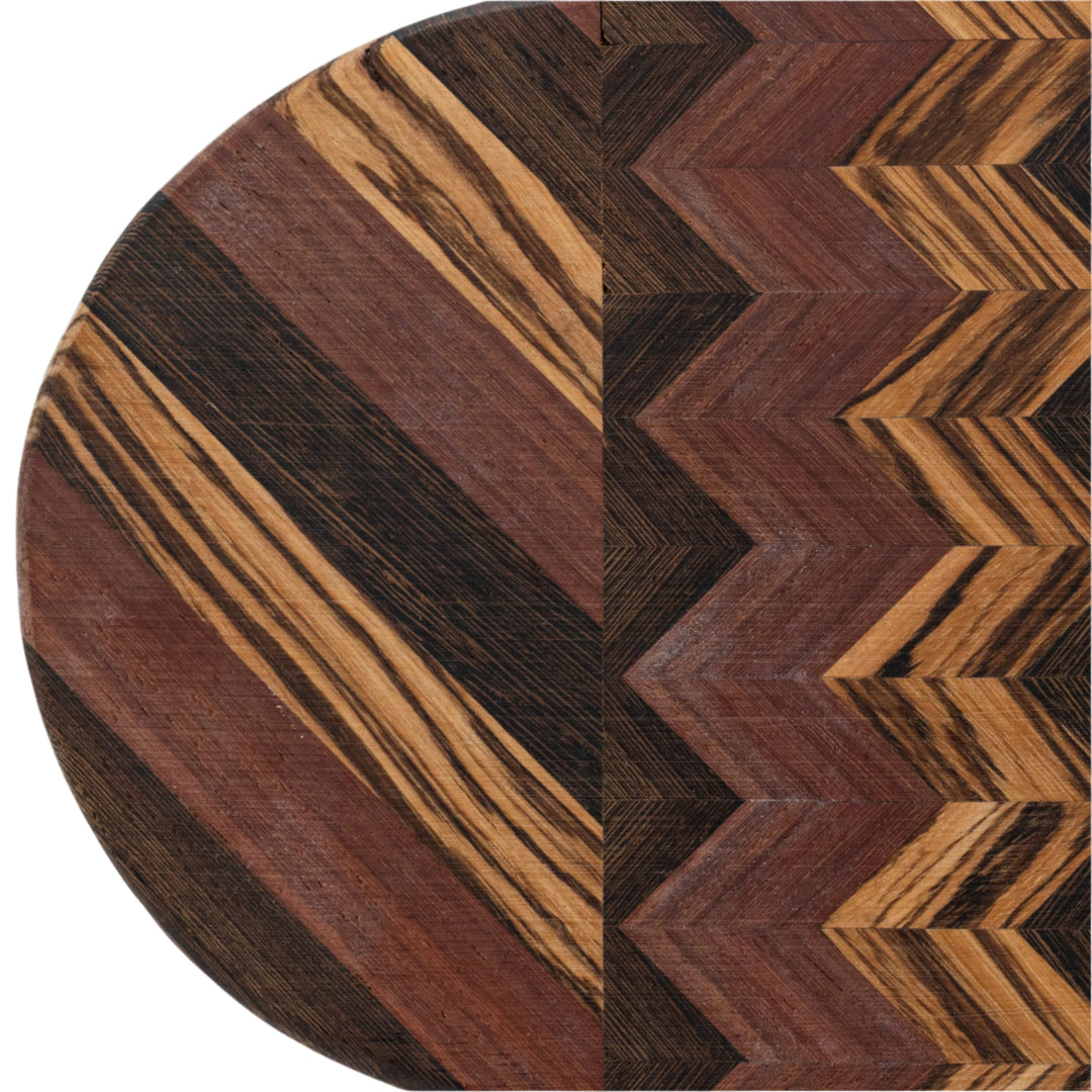 Cutting Board With Handle | Mixed Chevron Wood | Handcrafted