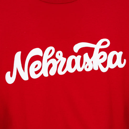Nebraska Husker Puff Long Sleeve Shirt | Red/White | Double Play Apparel & Engraving LLC