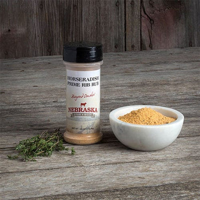 Horseradish Prime Rib Rub | 3.9 oz. Bottle | Delicious On Ribeyes Or Prime Ribs | Adds Touch Of Flavor To Proteins | Classic Taste  | Nebraska Spice | Made In The USA | 3 Pack | Shipping Included
