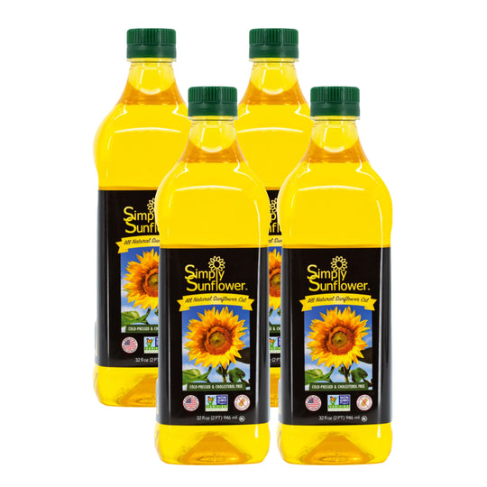 Sunflower Oil | Pack of 4 | 32 oz | Non GMO, Gluten & Nut Free, Vegan | Simply Sunflower