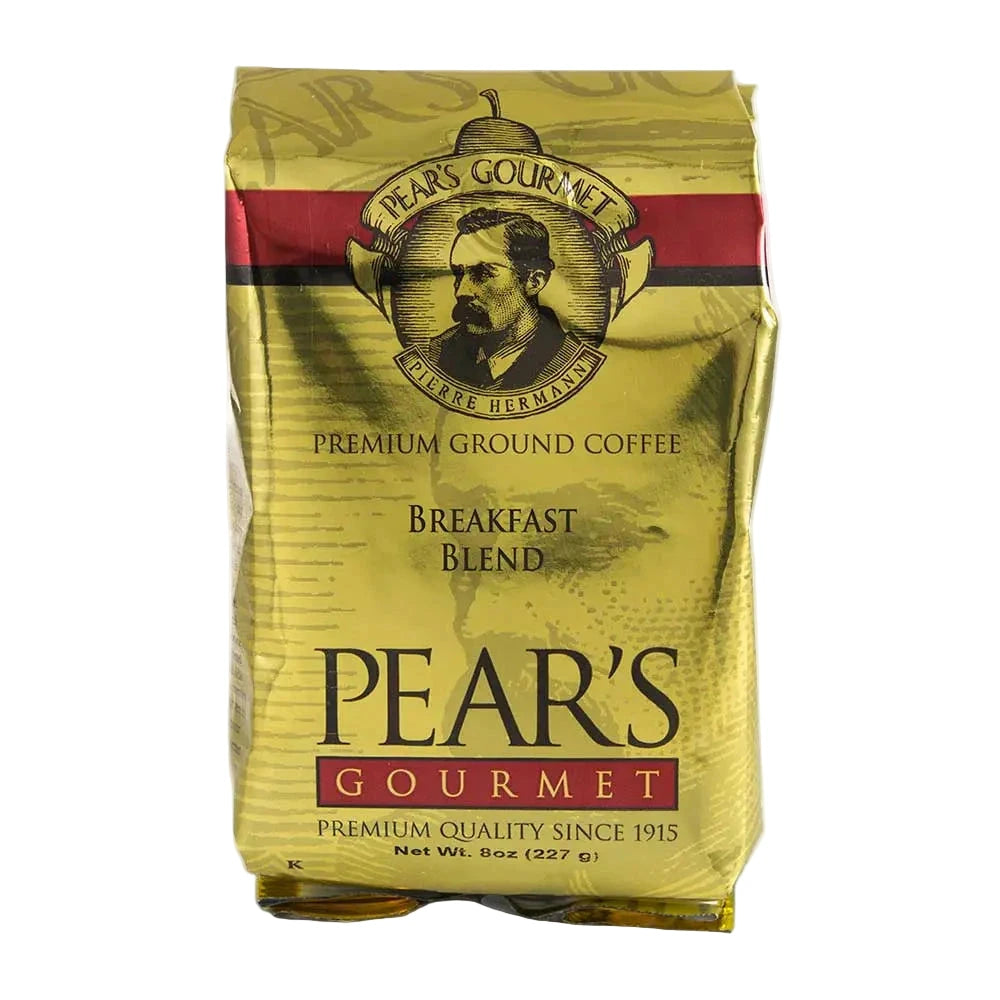Pear's Gourmet Premium Ground Coffee package on a white background