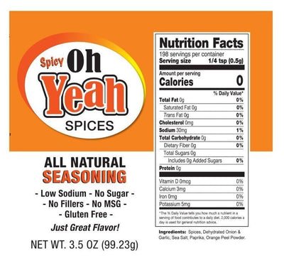 Spicy Oh Yeah Plus | 3.5 oz. Bottle | Adds A Kick of Heat | 12 All Natural Herbs and Spices | Try On Meats, Veggies, Soups, Salads, Cheeses, and Even Pizza | No Added Sugar | No MSG or GMO | Made in Nebraska | Packed with Flavor