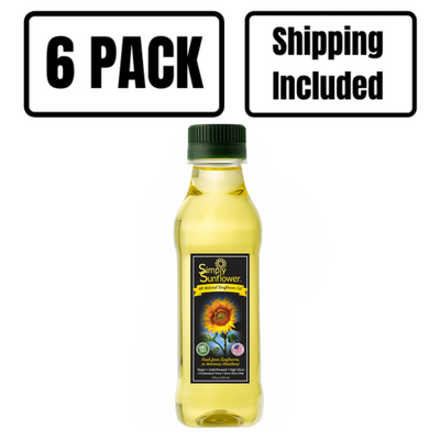 Simply Sunflower All-Natural Sunflower Oil | Non GMO, Gluten-Free, Vegan | Heart Healthy Cooking Oil | 8 oz. | 6 Pack | Shipping Included