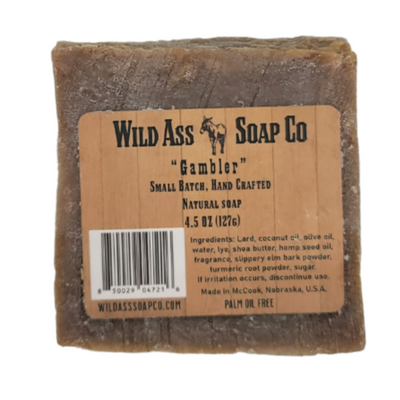 Lard Nebraska Soap | Gambler Scent | 6 Pack | Soap for Dry Skin | Made with All Natural Ingredients | 4.5 oz. Bar | Shipping Included