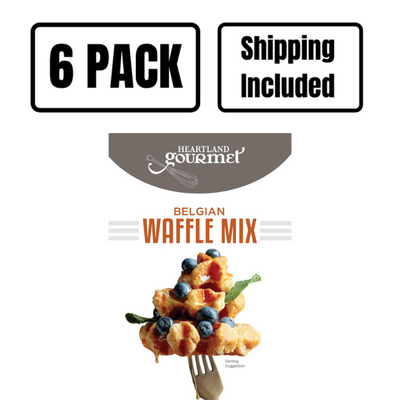 Belgian Waffle Premix | Waffle Baking Mix | 6 Pack | Sweet and Fluffy Waffles | Easy To Make | Nebraska Waffle Mix | Breakfast Mix | Shipping Included