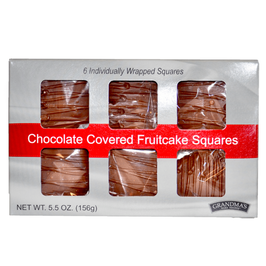 Chocolate Covered Fruitcake Squares | Decadent Fruit Cake With Chocolate Covering | Perfect Gift or Snack | 6 Squares Per Box