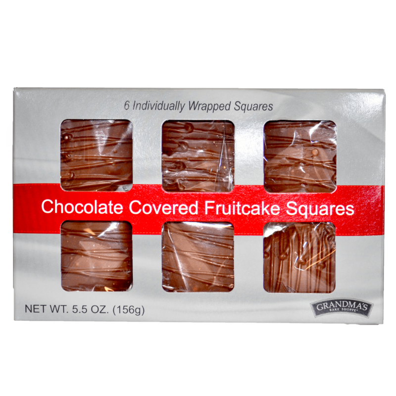 Chocolate Covered Fruitcake Squares | Decadent Fruit Cake With Chocolate Covering | Perfect Gift or Snack | 6 Squares Per Box