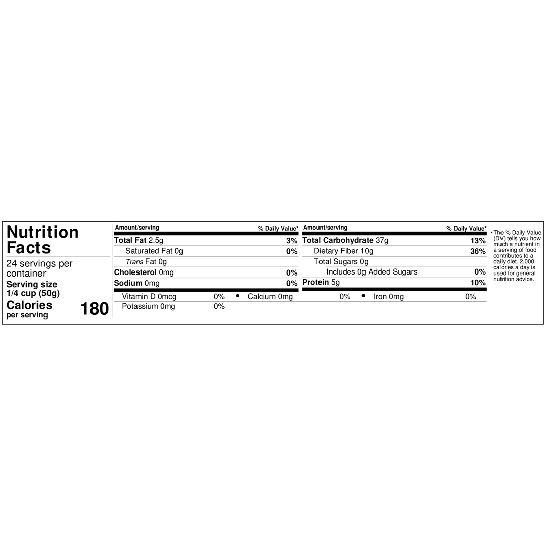 Nutrition facts label on a white background