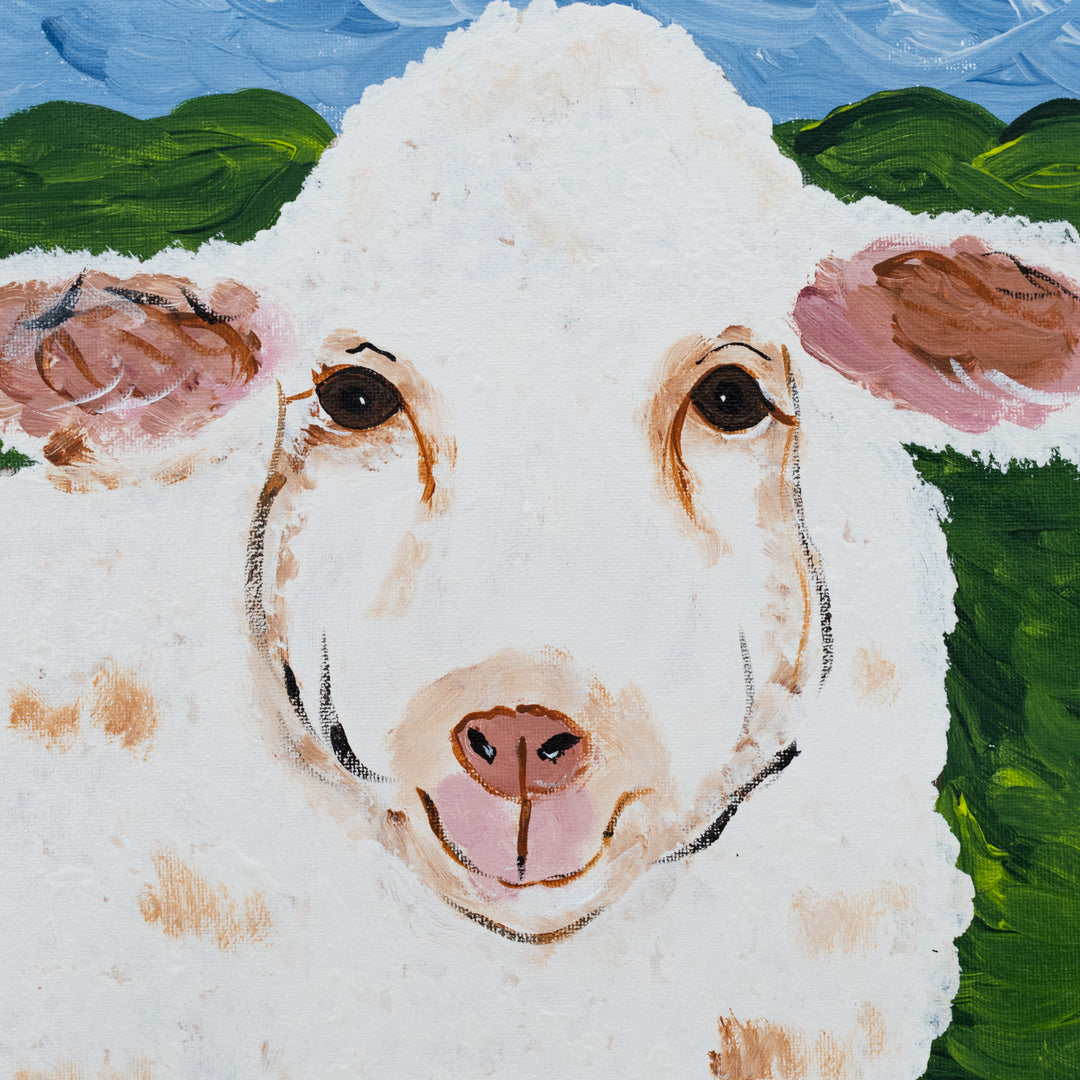 Jennifer The Sheep | 12 X 12 | Canvas Painting | The Painted Attic