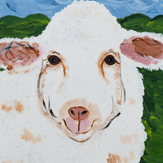 Jennifer The Sheep | 12 X 12 | Canvas Painting | The Painted Attic